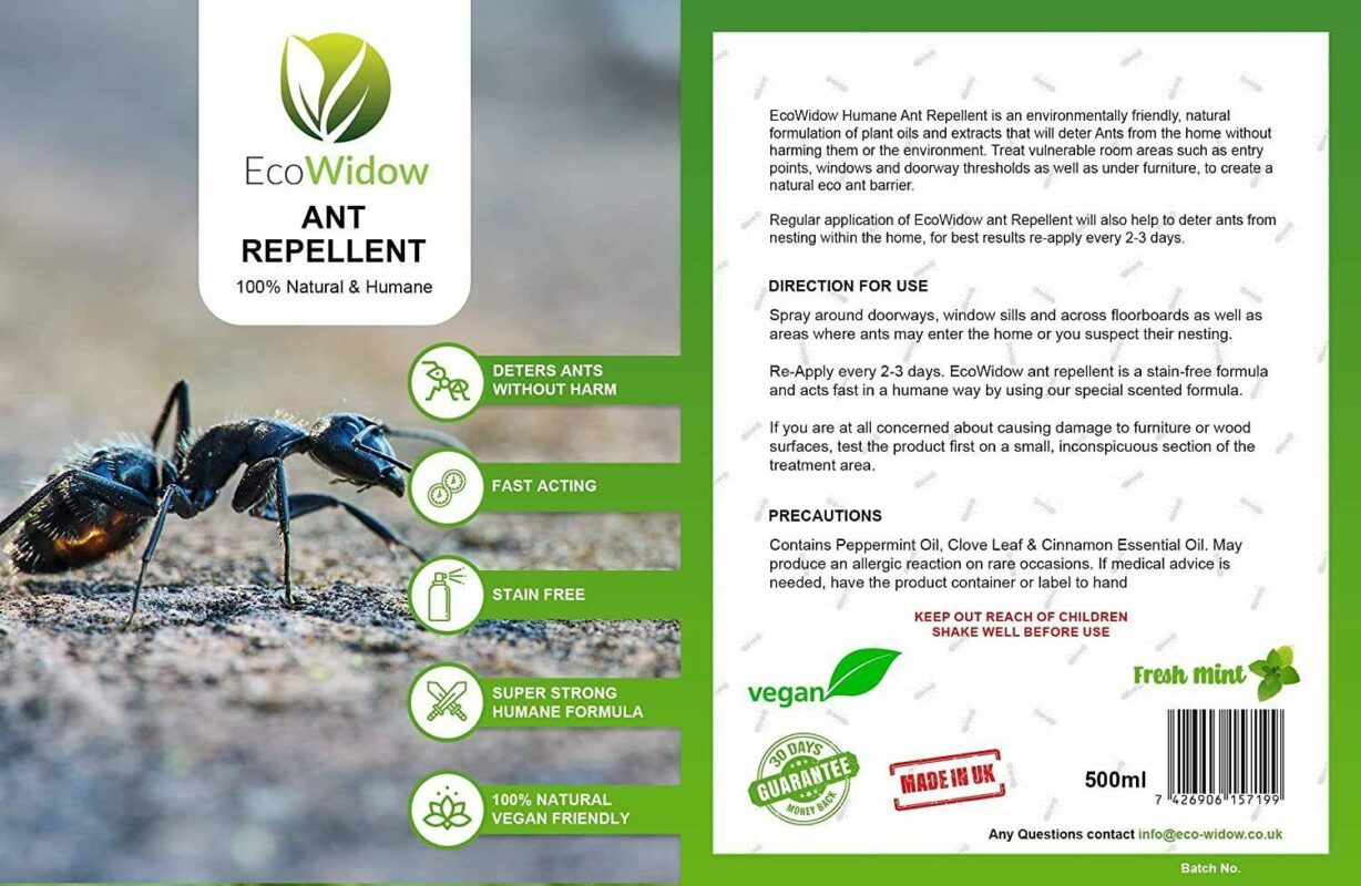 EcoWidow Natural Ant Repellent Outdoor Indoor Spray