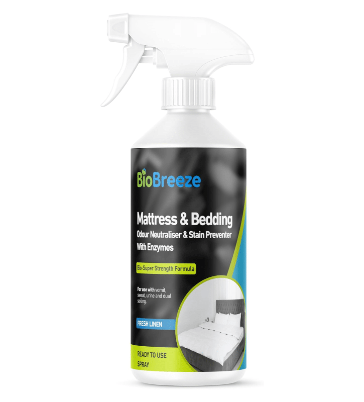 Mattress & Bedding Odour Neutriliser & Stain Preventer With Enzymes Fresh Linen Sweat Vomit Urine Incontinence Cleaner