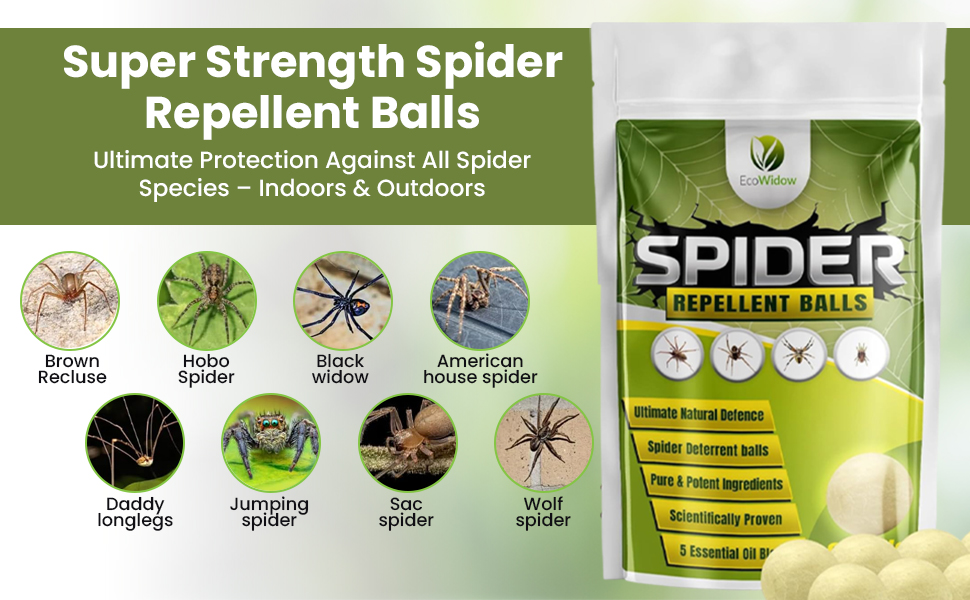 Super Strength Spider Repellent Balls infused with oregano thyme and mint essential oils
