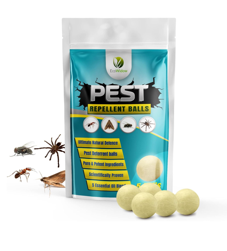 All natural pest repellent balls infused with peppermint cedarwood cinnamon citronella and orange oils