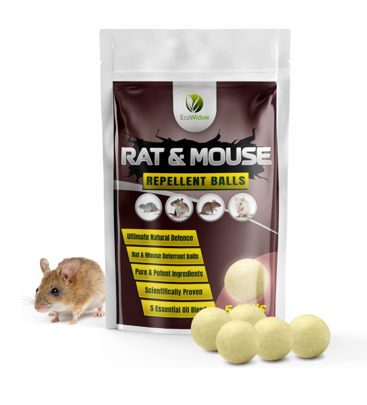EcoWidow rat and mouse repellent balls 5 pack with peppermint and cinnamon oils